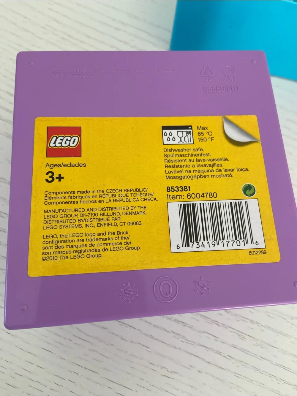 Two Lego Storage Brick Boxes - Purple and Turquoise - Picture 5 of 6